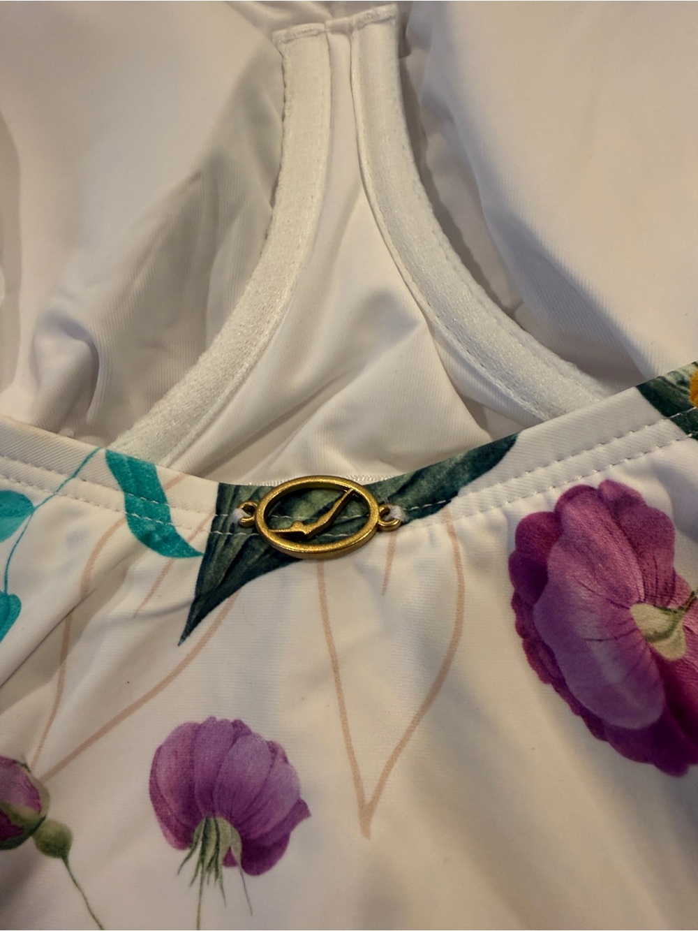 Jantzen Seafoam Tides Smoothing Tummy Control One-Piece Sporty Tropical Swimsuit - Picture 9 of 14